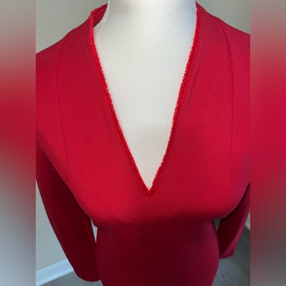 Esacada ‘Dzanna’ V-Neck Fitted Dress in ‘Lacquer’ NWT - Picture 3 of 14